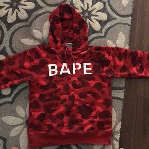 Bape Red Camo Swarovski Hoodie sz m